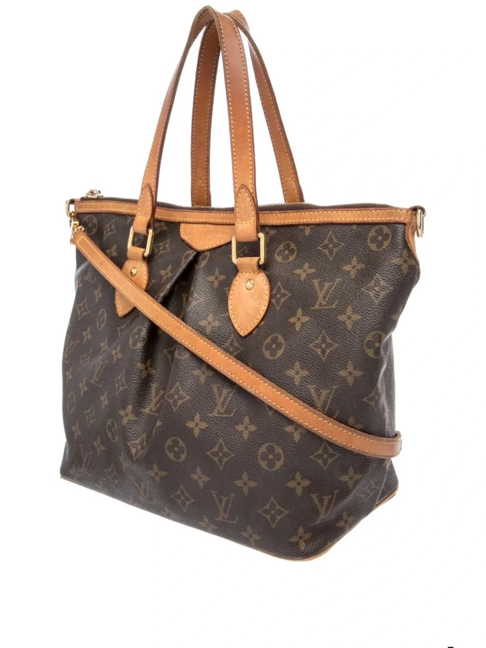 Louis Vuitton Monogram Canvas Tote with Vachetta Trim in Brown and Tan